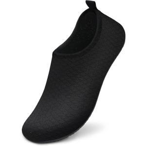 WateLves Water Shoes for Womens Mens Barefoot Quick-Dry Aqua Socks for Beach Swim Surf Yoga Exercise New Translucent Color Soles(Lxg.black)
