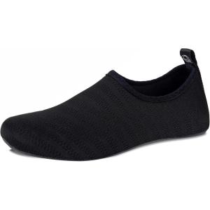 WateLves Water Shoes for Womens Mens Barefoot Quick-Dry Aqua Socks for Beach Swim Surf Yoga Exercise New Translucent Color Soles(Lxy.black)