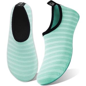 WateLves Water Shoes for Womens Mens Barefoot Quick-Dry Aqua Socks for Beach Swim Surf Yoga Exercise New Translucent Color Soles(Lxy.light Blue)