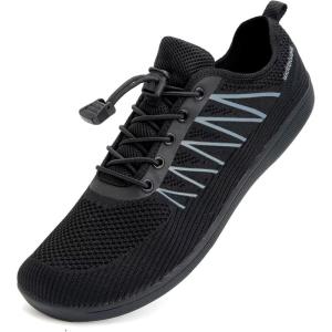 WateLves Wide Diabetic Shoes Mens Womens Water-Beach-Swim-Barefoot Shoes Breathable & Non-Slip & Optimal Relaxation Walking Sneakers(Black)