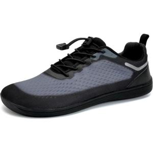 WateLves Wide Diabetic Shoes Mens Womens Water-Beach-Swim-Barefoot Shoes Breathable & Non-Slip & Optimal Relaxation Walking Sneakers(Black Gray)