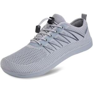 WateLves Wide Diabetic Shoes Mens Womens Water-Beach-Swim-Barefoot Shoes Breathable & Non-Slip & Optimal Relaxation Walking Sneakers(Grey)