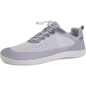 WateLves Wide Diabetic Shoes Mens Womens Water-Beach-Swim-Barefoot Shoes Breathable & Non-Slip & Optimal Relaxation Walking Sneakers(White Gray)