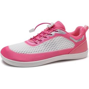 WateLves Wide Diabetic Shoes Mens Womens Water-Beach-Swim-Barefoot Shoes Breathable & Non-Slip & Optimal Relaxation Walking Sneakers(White Pink)