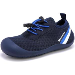 WateLves Wide Toddler Water Shoes Kids Barefoot Athletic Sneakers Girls Boys Quick Dry Aqua Socks for Beach Hiking Swim Kayak Sport Accessories, Camping Essentials(Navy Blue)