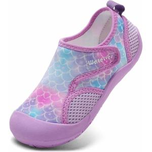 WateLves Wide Toddler Water Shoes Kids Quick Dry Barefoot Shoes Girls Boys Aqua Athletic Sneakers for Beach Hiking Swim Kayak Sport Accessories, Camping Essentials(Fish Scales)