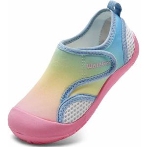 WateLves Wide Toddler Water Shoes Kids Quick Dry Barefoot Shoes Girls Boys Aqua Athletic Sneakers for Beach Hiking Swim Kayak Sport Accessories, Camping Essentials(Colourful)