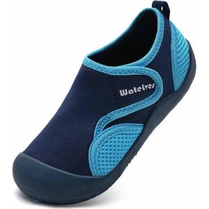 WateLves Wide Toddler Water Shoes Kids Quick Dry Barefoot Shoes Girls Boys Aqua Athletic Sneakers for Beach Hiking Swim Kayak Sport Accessories, Camping Essentials(Navy Blue)