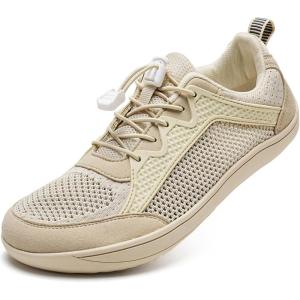 WateLves Wide Water Shoes Mens Womens Barefoot Minimalist Walking Shoes Beach Casual Sneakers Zero Drop Sole(Beige)