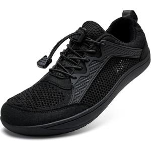 WateLves Wide Water Shoes Mens Womens Barefoot Minimalist Walking Shoes Beach Casual Sneakers Zero Drop Sole(Black)