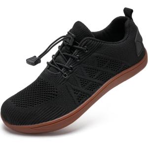 WateLves Wide Water Shoes Mens Womens Barefoot Minimalist Walking Shoes Beach Casual Sneakers Zero Drop Sole(Black/Gum)