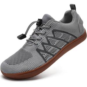 WateLves Wide Water Shoes Mens Womens Barefoot Minimalist Walking Shoes Beach Casual Sneakers Zero Drop Sole(Gray/Gum)