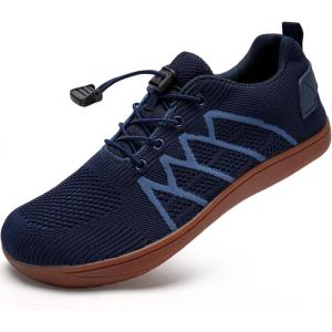WateLves Wide Water Shoes Mens Womens Barefoot Minimalist Walking Shoes Beach Casual Sneakers Zero Drop Sole(Navy Blue/Gum)