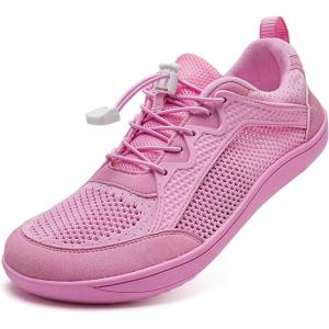 WateLves Wide Water Shoes Mens Womens Barefoot Minimalist Walking Shoes Beach Casual Sneakers Zero Drop Sole(Pink)