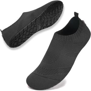 WateLves Womens Barefoot Water Shoes Travel House Slippers for Indoor and Outdoor Aqua Socks for Beach Swim Surf Yoga Dancing Camping Must Haves(Black-1)