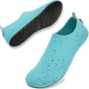 WateLves Womens Barefoot Water Shoes Travel House Slippers for Indoor and Outdoor Aqua Socks for Beach Swim Surf Yoga Dancing Camping Must Haves(Diamond-green)