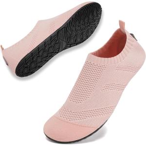 WateLves Womens Barefoot Water Shoes Travel House Slippers for Indoor and Outdoor Aqua Socks for Beach Swim Surf Yoga Dancing Camping Must Haves(Naked Orange-1)