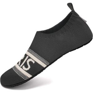 WateLves Womens Barefoot Water Shoes Travel House Slippers for Indoor and Outdoor Aqua Socks for Beach Swim Surf Yoga Dancing Camping Must Haves(Paris-black)
