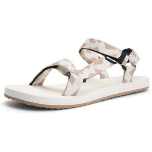 WateLves Womens-Sport-Sandals Hiking Sandals with-Arch-Support Webbing-Outdoor-Beach-Water-Sandals for Travel-Walking-Trekking-Camping(Brown White)