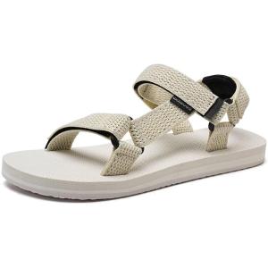 WateLves Womens-Sport-Sandals Hiking Sandals with-Arch-Support Webbing-Outdoor-Beach-Water-Sandals for Travel-Walking-Trekking-Camping(Flyknit Beige)