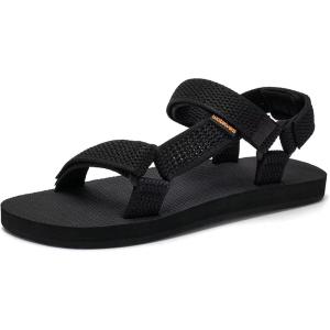 WateLves Womens-Sport-Sandals Hiking Sandals with-Arch-Support Webbing-Outdoor-Beach-Water-Sandals for Travel-Walking-Trekking-Camping(Flyknit Black)