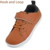 WateLves Toddler Little Kid Wide Barefoot The First Walking Shoes Girls Boys Leather Uniform Dress Shoes Lightweight Splay Naturally Minimalist Sneakers(Brown)