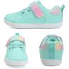 WateLves Toddler Little Kid Wide Barefoot The First Walking Shoes Girls Boys Leather Uniform Dress Shoes Lightweight Splay Naturally Minimalist Sneakers(Green)