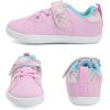 WateLves Toddler Little Kid Wide Barefoot The First Walking Shoes Girls Boys Leather Uniform Dress Shoes Lightweight Splay Naturally Minimalist Sneakers(Pink)