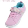 WateLves Toddler Little Kid Wide Barefoot The First Walking Shoes Girls Boys Leather Uniform Dress Shoes Lightweight Splay Naturally Minimalist Sneakers(Pink)