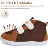 WateLves Toddler Wide Barefoot Shoes Boys Girls Little Kid High Top Minimalist Sneakers | Zero-Drop Healthy Sole | Natural to Grow(Brown)