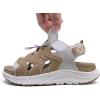 WateLves Womens Wide Orthopedic Diabetic Sandals Summer Walking Hiking Water Outdoor Sandals with Adjustable Strap Comfortable Plantar Fasciitis Arch Support(Brown)