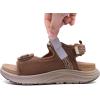 WateLves Womens Wide Orthopedic Diabetic Sandals Summer Walking Hiking Water Outdoor Sandals with Adjustable Strap Comfortable Plantar Fasciitis Arch Support(Mocha Brown)