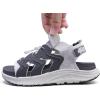 WateLves Womens Wide Orthopedic Diabetic Sandals Summer Walking Hiking Water Outdoor Sandals with Adjustable Strap Comfortable Plantar Fasciitis Arch Support(Grey White)