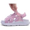 WateLves Womens Wide Orthopedic Diabetic Sandals Summer Walking Hiking Water Outdoor Sandals with Adjustable Strap Comfortable Plantar Fasciitis Arch Support(Pink)