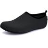 WateLves Womens and Mens Kids Water Shoes Barefoot Quick-Dry Aqua Socks for Beach Swim Surf Yoga Exercise(256-black)