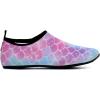 WateLves Womens and Mens Kids Water Shoes Barefoot Quick-Dry Aqua Socks for Beach Swim Surf Yoga Exercise(Colorful Fishscales)
