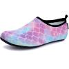 WateLves Womens and Mens Kids Water Shoes Barefoot Quick-Dry Aqua Socks for Beach Swim Surf Yoga Exercise(Colorful Fishscales)