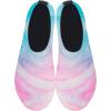 WateLves Womens and Mens Kids Water Shoes Barefoot Quick-Dry Aqua Socks for Beach Swim Surf Yoga Exercise(Pink/Green)