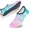 WateLves Womens and Mens Kids Water Shoes Barefoot Quick-Dry Aqua Socks for Beach Swim Surf Yoga Exercise(Pink/Green)
