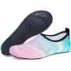 WateLves Womens and Mens Kids Water Shoes Barefoot Quick-Dry Aqua Socks for Beach Swim Surf Yoga Exercise(Pink/Green)
