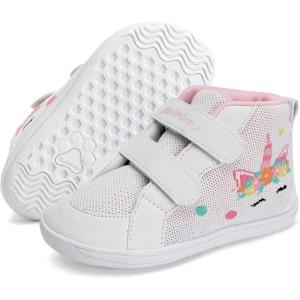 WateLves Toddler Wide Barefoot Shoes Boys Girls Little Kid High Top Minimalist Sneakers | Zero-Drop Healthy Sole | Natural to Grow(Unicorn)