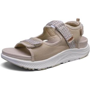 WateLves Womens Wide Orthopedic Diabetic Sandals Summer Walking Hiking Water Outdoor Sandals with Adjustable Strap Comfortable Plantar Fasciitis Arch Support(Beige)