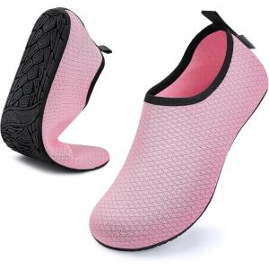 WateLves Womens and Mens Kids Water Shoes Barefoot Quick-Dry Aqua Socks for Beach Swim Surf Yoga Exercise(174-pink)