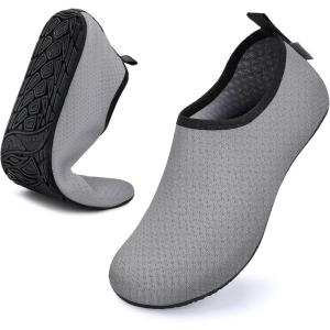 WateLves Womens and Mens Kids Water Shoes Barefoot Quick-Dry Aqua Socks for Beach Swim Surf Yoga Exercise(175-dark Gray)