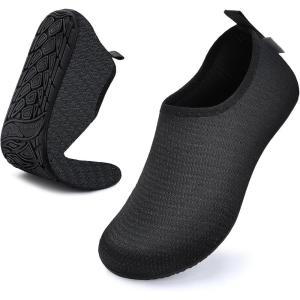 WateLves Womens and Mens Kids Water Shoes Barefoot Quick-Dry Aqua Socks for Beach Swim Surf Yoga Exercise(253-black)