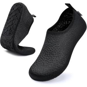 WateLves Womens and Mens Kids Water Shoes Barefoot Quick-Dry Aqua Socks for Beach Swim Surf Yoga Exercise(255-black)