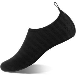 WateLves Womens and Mens Kids Water Shoes Barefoot Quick-Dry Aqua Socks for Beach Swim Surf Yoga Exercise(A-lxy.black)