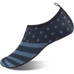 WateLves Womens and Mens Kids Water Shoes Barefoot Quick-Dry Aqua Socks for Beach Swim Surf Yoga Exercise(American Flag)