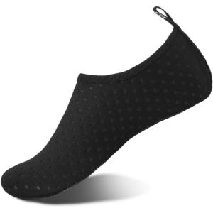 WateLves Womens and Mens Kids Water Shoes Barefoot Quick-Dry Aqua Socks for Beach Swim Surf Yoga Exercise(Black/Dots)