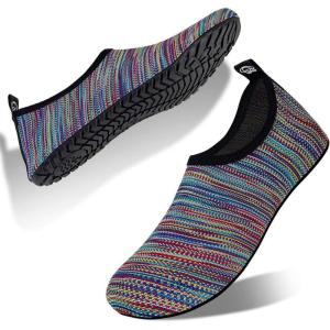 WateLves Womens and Mens Kids Water Shoes Barefoot Quick-Dry Aqua Socks for Beach Swim Surf Yoga Exercise(Bohemia-brown)